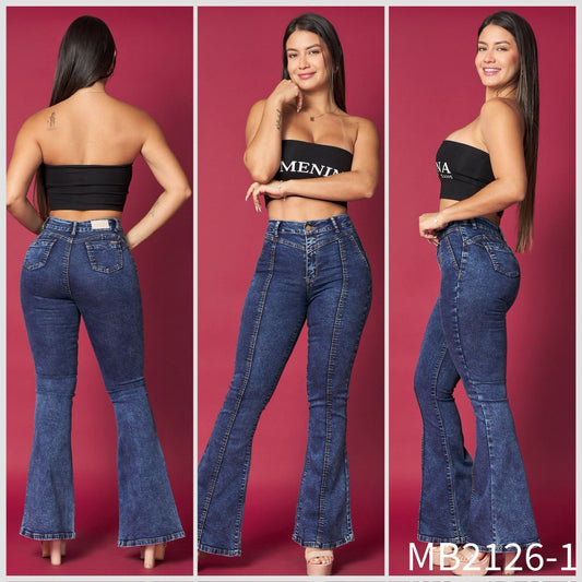 MB2126-1 (C1) | Flare Azul Oscuro Jaspeado Lineal | Menina | Venta Por Mayor