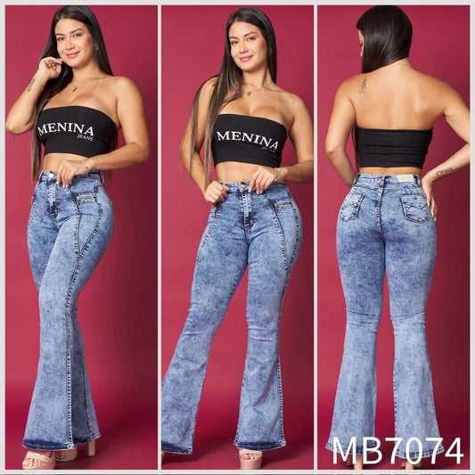 MB7074 (I7) | Flare Celeste Jaspeado | Menina | Venta Por Mayor
