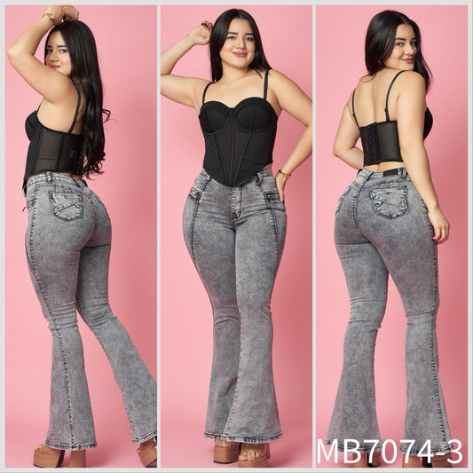 MB7074-3 (H1) | Flare Gris Cierre en Costados  | Menina | Venta Por Mayor
