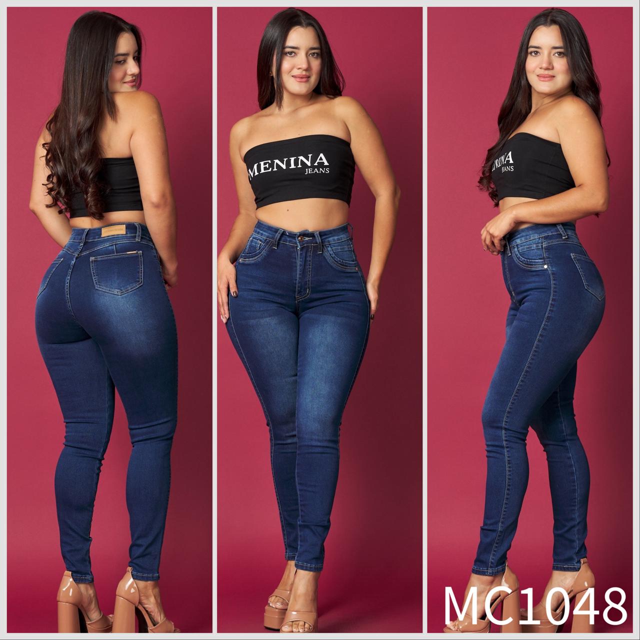 MC1048 (I4) | Skinny Azul Focalizado Con Faja | Menina | Venta Por Mayor