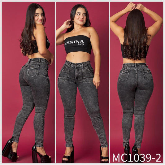 MC1039-2 (D1) | Skinny Grafito Tapa Bolsillo Trasero | Menina | Venta Por Mayor