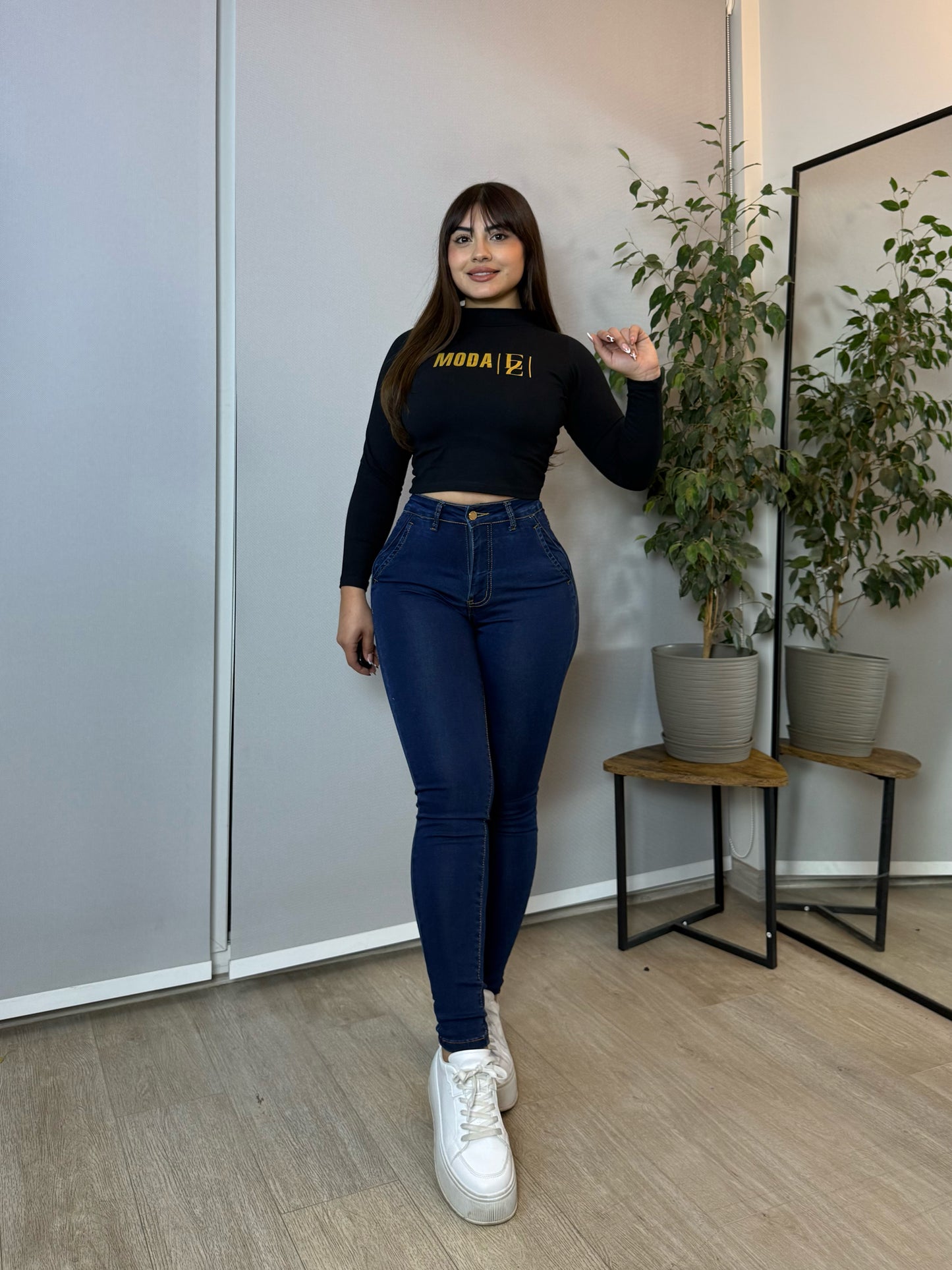 MC5004 (I2) | Skinny Azul Oscuro Con Faja | Menina | Venta Por Mayor