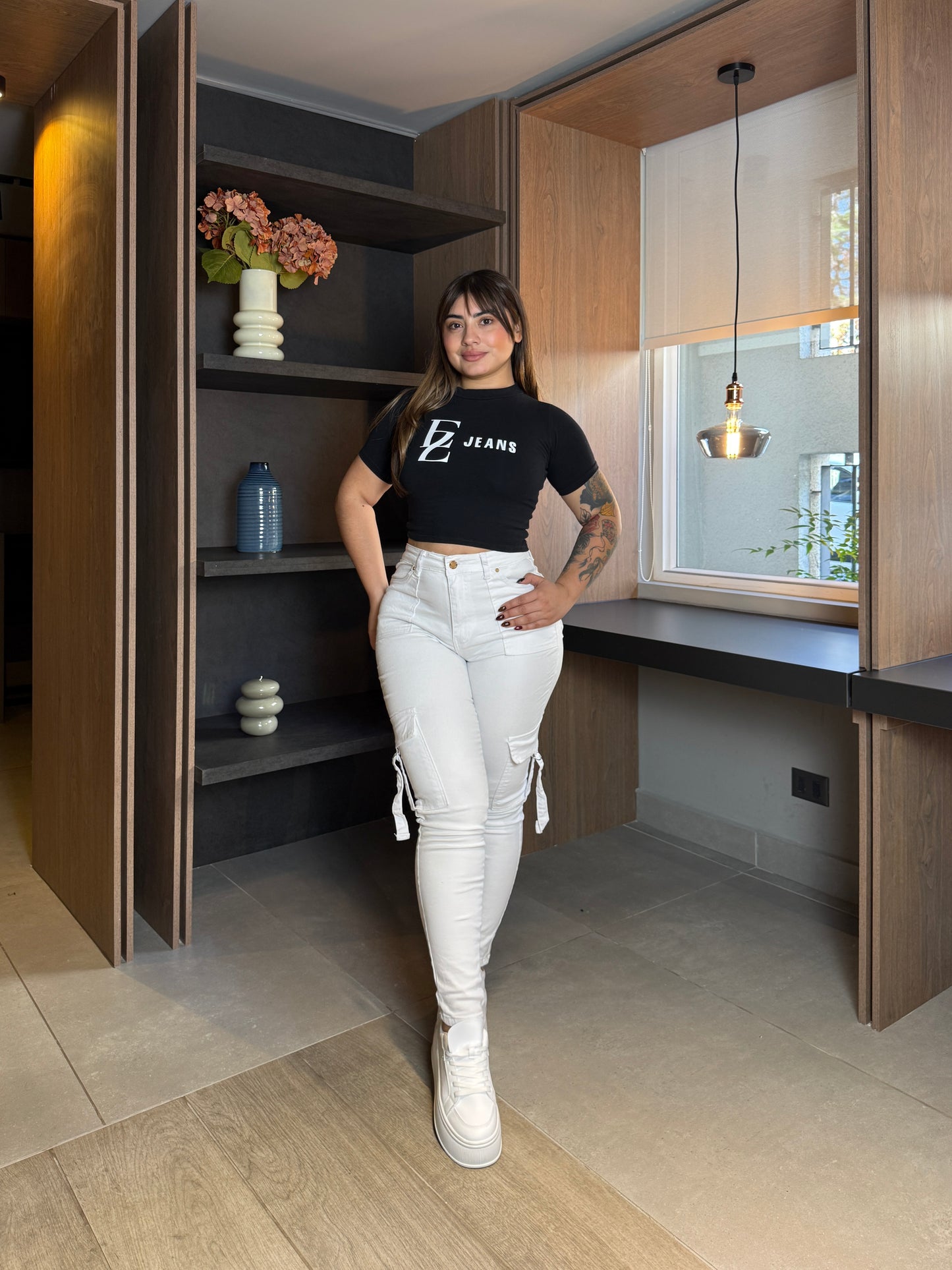 A620 | Skinny Cargo Blanco | Menina | Venta Por Mayor