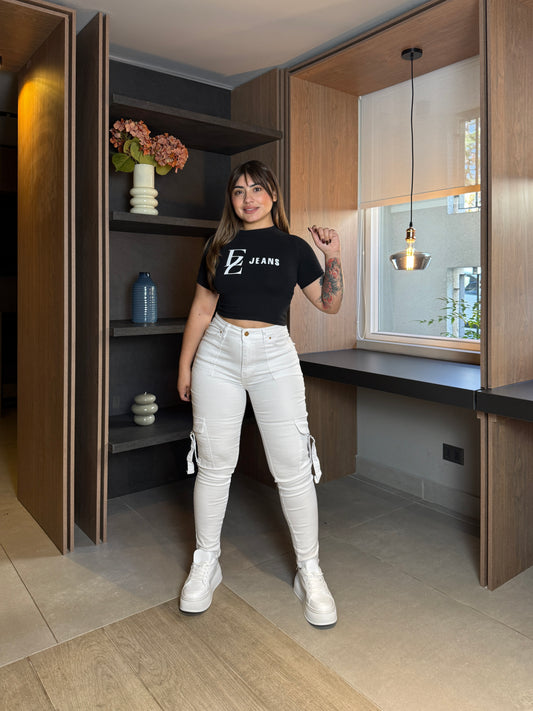 A620 | Skinny Cargo Blanco | Menina | Venta Por Mayor