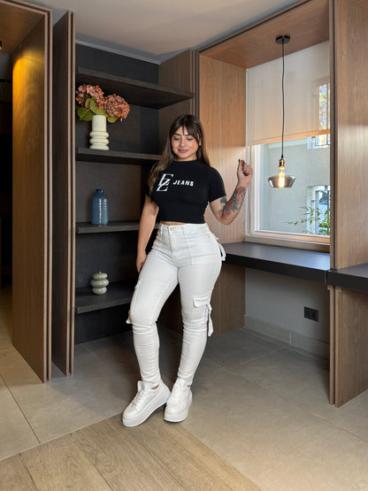 A620 | Skinny Cargo Blanco | Menina | Venta Por Mayor