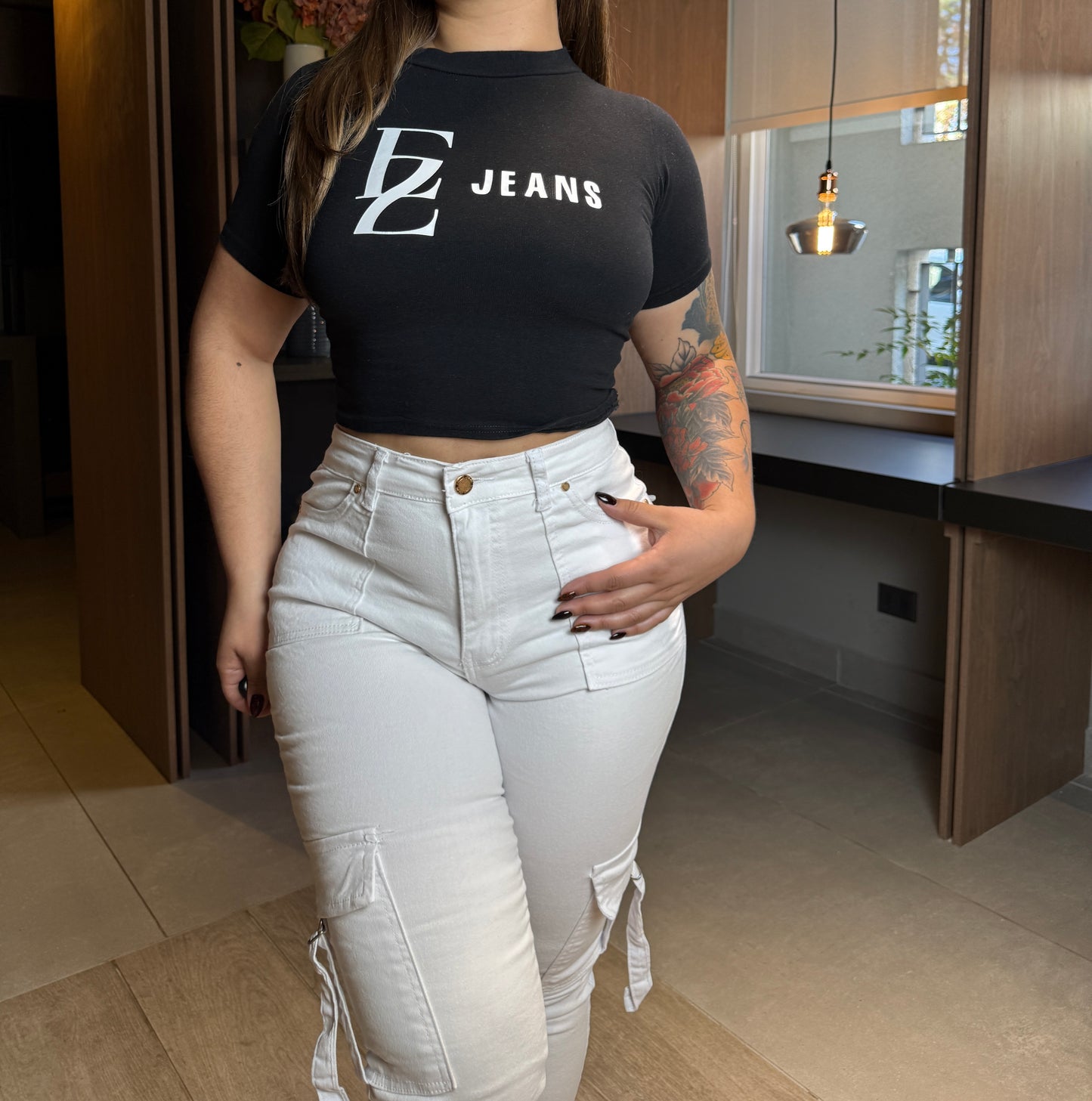 A620 | Skinny Cargo Blanco | Menina | Venta Por Mayor