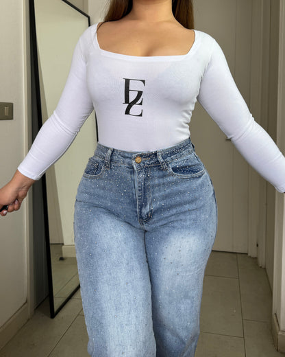 MB051 (J4) | Wide Leg Brillos Celeste | Menina | Venta Por Mayor