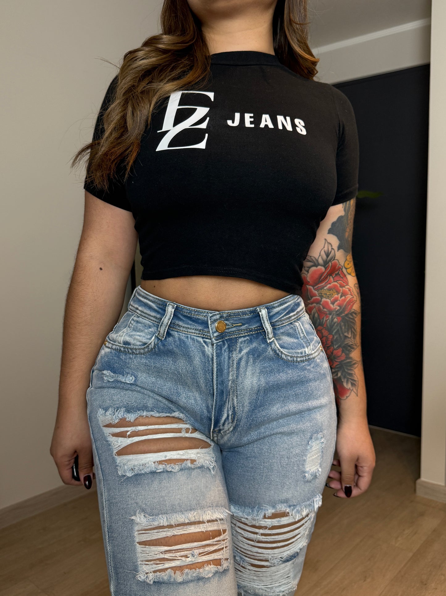 MB2020 (Q2) | Wide Leg Celeste Focalizado Destroyer Rigido | Menina | Venta Por Mayor