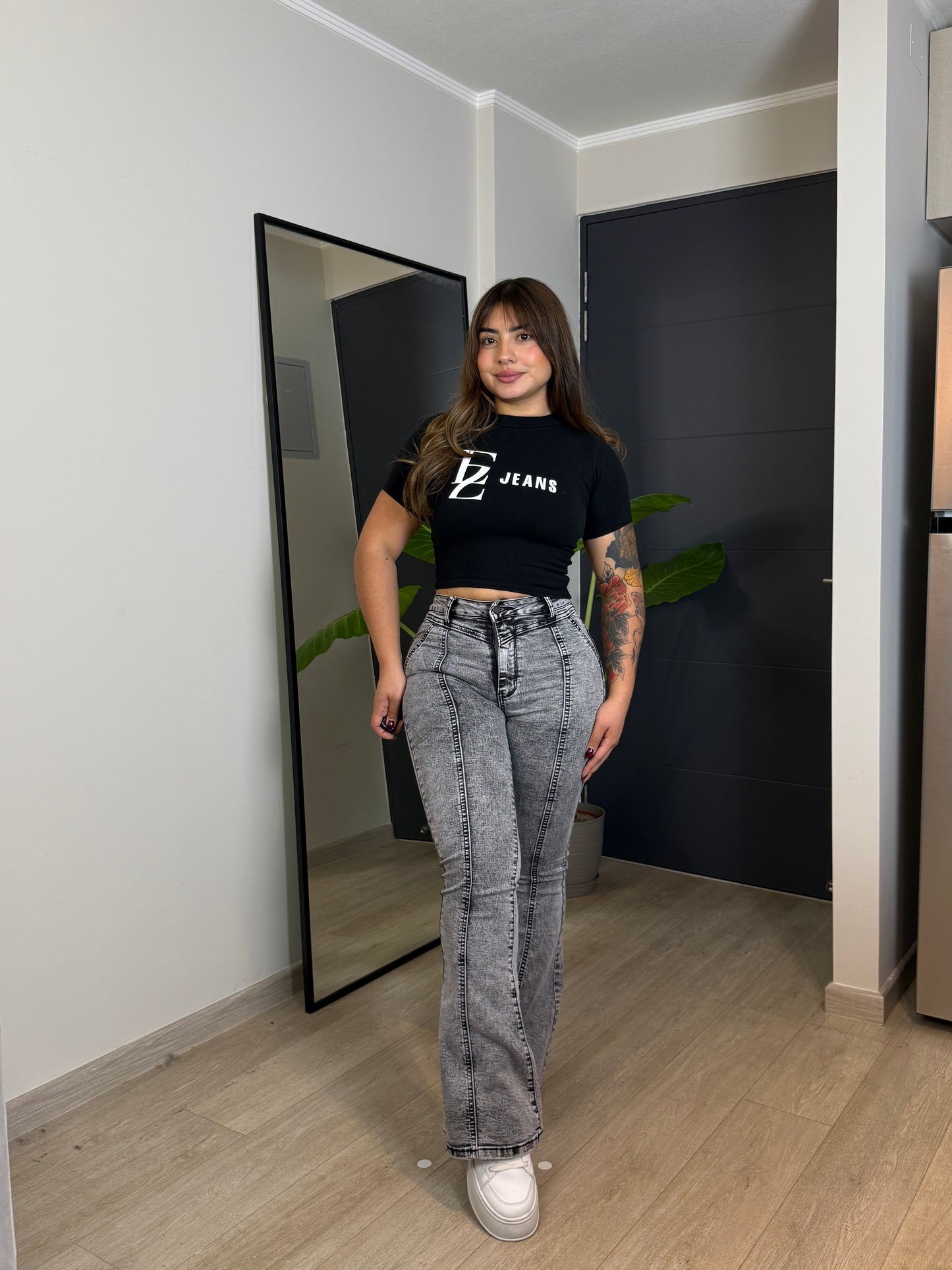 MB2062-2 (J6) | Flare Gris Jaspeado Lineal | Menina | Venta Por Mayor