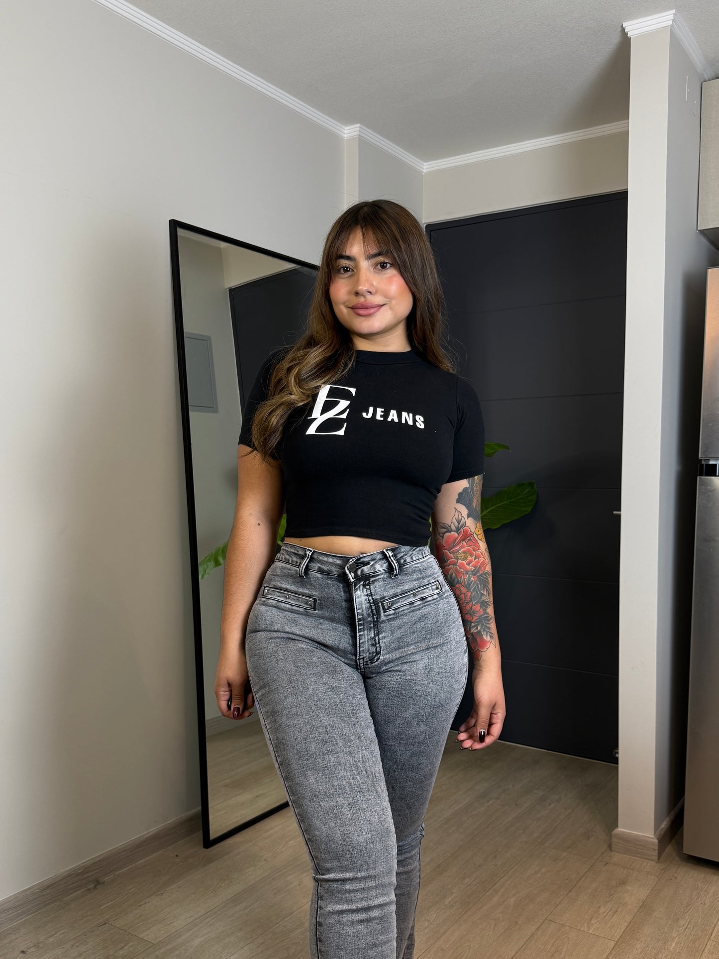 MB2065-2 (H4) | Flare Gris Jaspeado Bolsillo Escondido | Menina | Venta Por Mayor