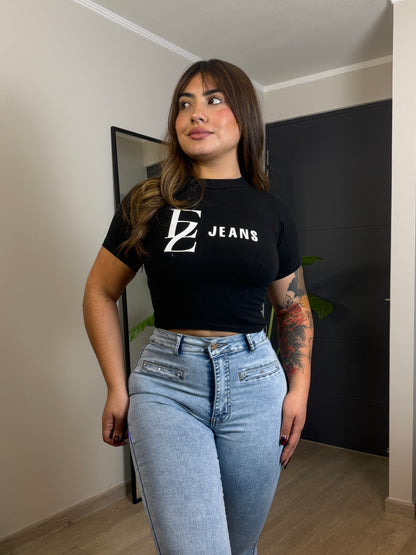 MB2065 (J5) | Flare Celeste Jaspeado Bolsillo Escondido | Menina | Venta Por Mayor