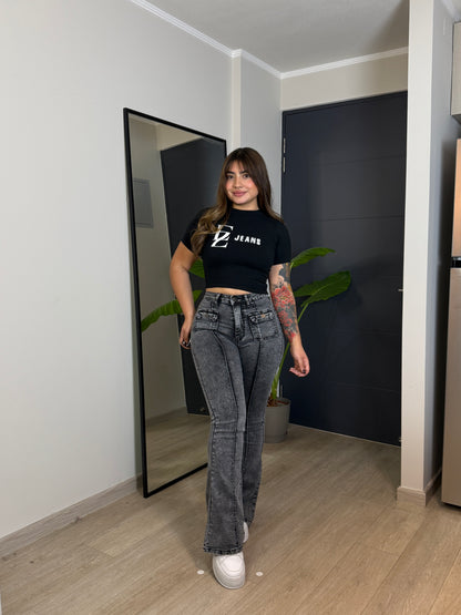 MB2067-1 (E7) | Flare Grafito Lineal Bolsillos Cuadrados | Menina | Venta Por Mayor