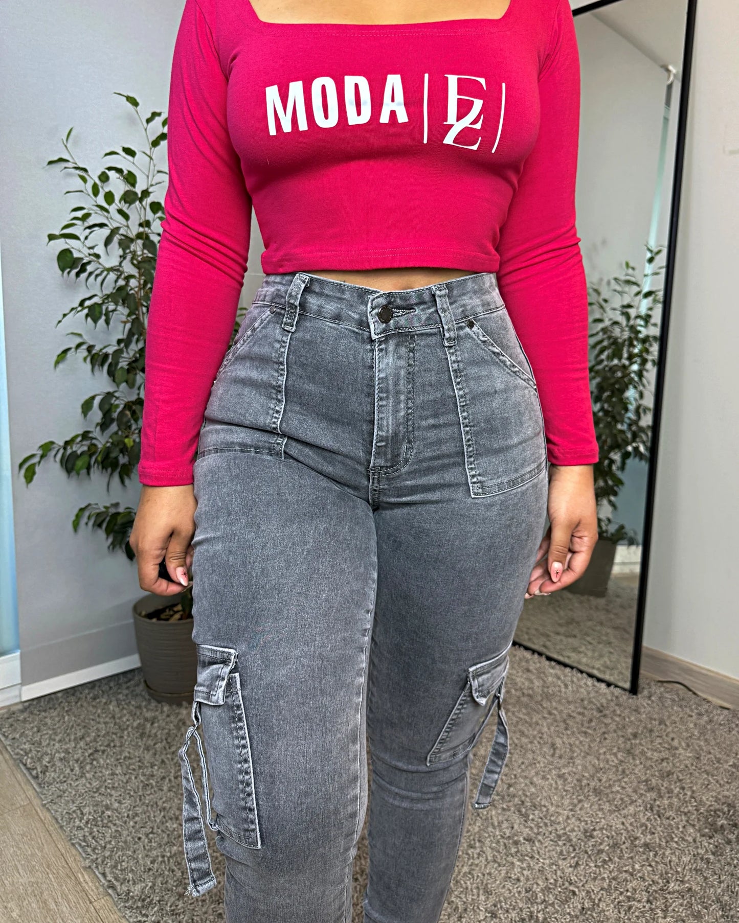 MB2076-3 (P2) | Skinny Cargo Gris | Menina | Venta Por Mayor