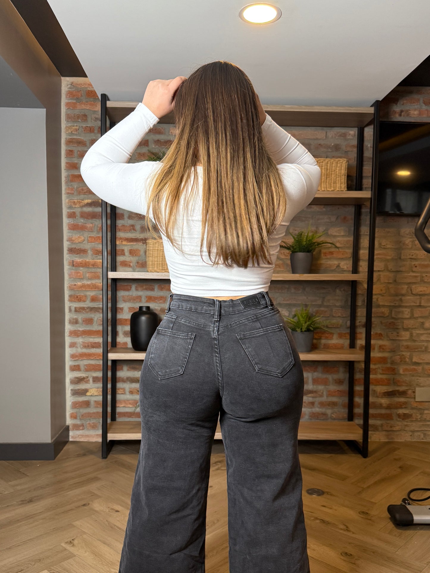 MB439-1 (E2) | Jeans Wide Leg Gris | Menina | Venta Por Mayor