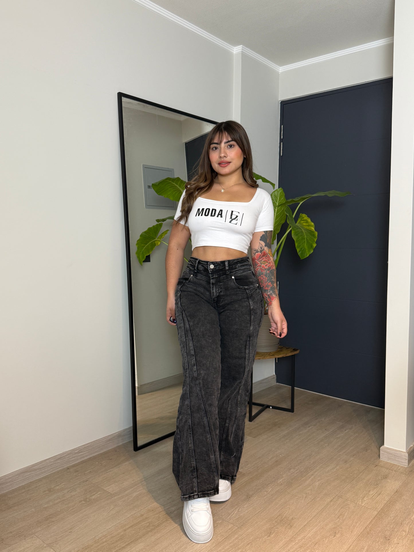 MB7051-1 (Q3) | Wide Leg Grafito Lineas | Menina | Venta Por Mayor