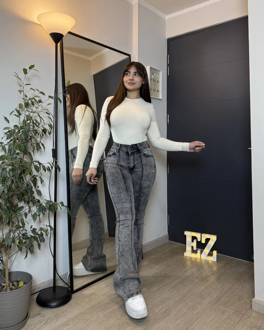 MC1006-2 (C4) | Flare Gris Lineal 2 Botones | Menina | Venta Por Mayor