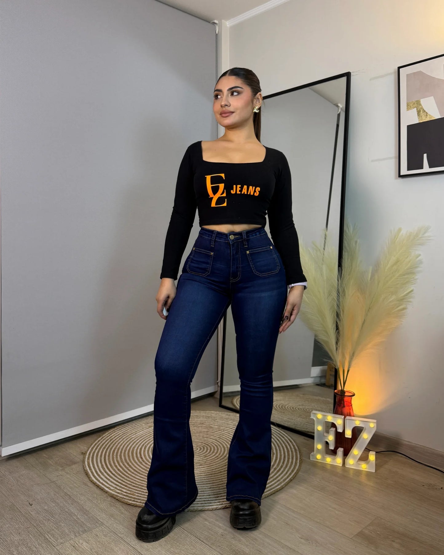 MC5009-1 (I4) | Flare Con Faja Azul Oscuro | Menina | Venta Por Mayor