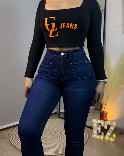 MC5009-1 (I4) | Flare Con Faja Azul Oscuro | Menina | Venta Por Mayor