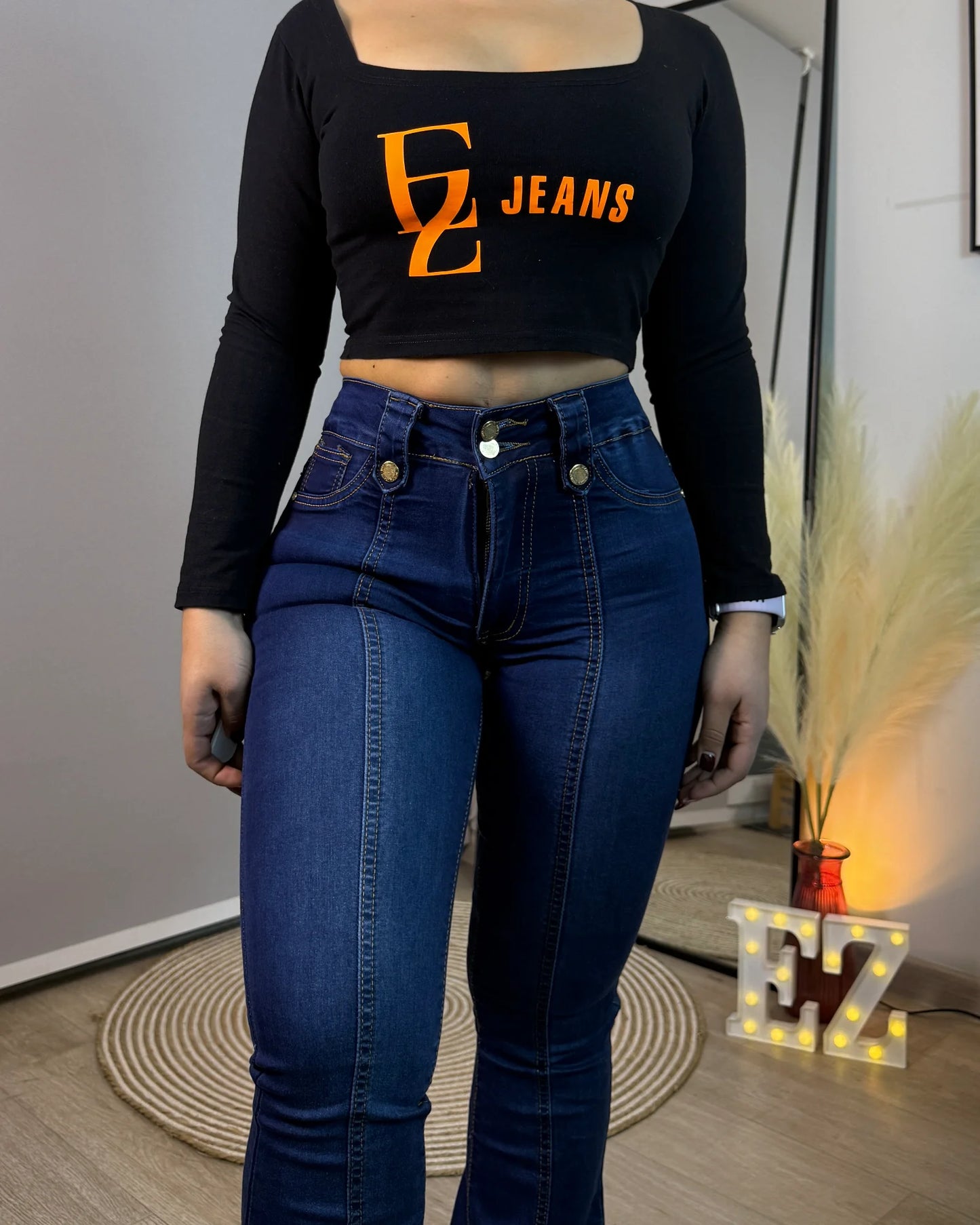 MC5010-1 (I6) | Flare Con Faja Azul 2 Botones | Menina | Venta Por Mayor