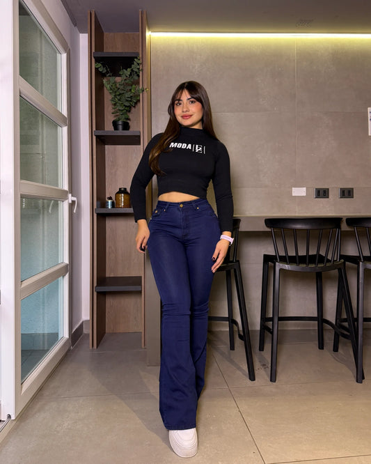 MC5014-1 (F4) | Flare Azul Oscuro Bolsillo Con Tapa | Menina | Venta Por Mayor