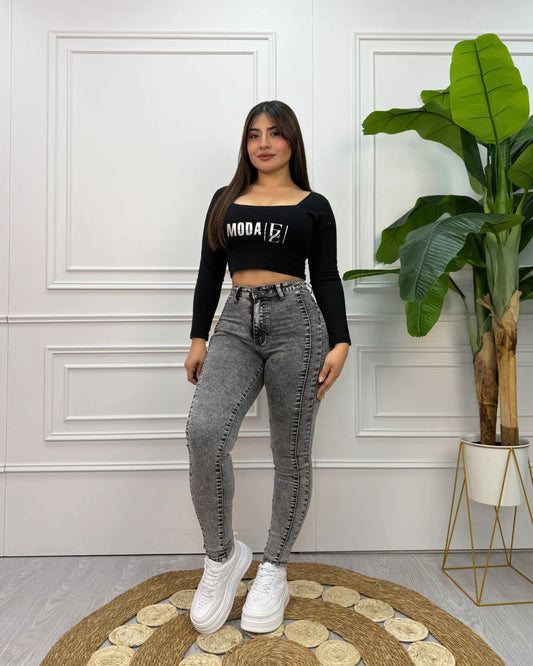 MC5023-2 (D4) | Skinny Gris Jaspeado | Venta Por Mayor