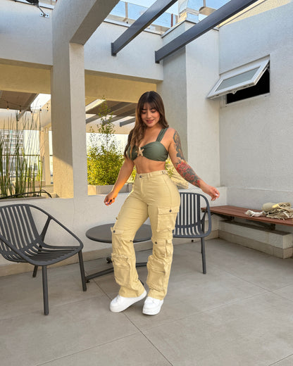 N20428-1 (A5) | Jeans Cargo Beige | Moda Estroz | Venta Por Mayor