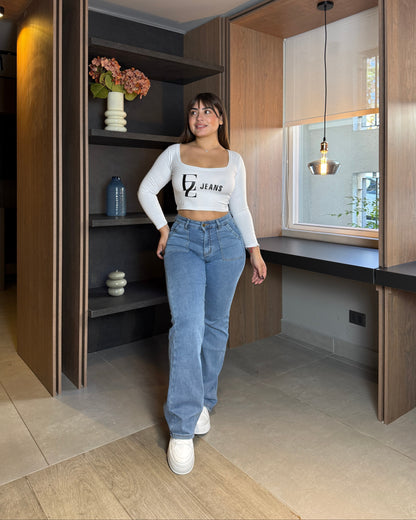 N701-5 (D3) | Jeans Recto Azul  | Menina | Venta Por Mayor