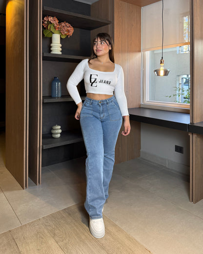 N701-5 (D3) | Jeans Recto Azul  | Menina | Venta Por Mayor