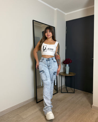 N702-4 (M7) | Cargo Celeste Jaspeado | Menina | Venta Por Mayor