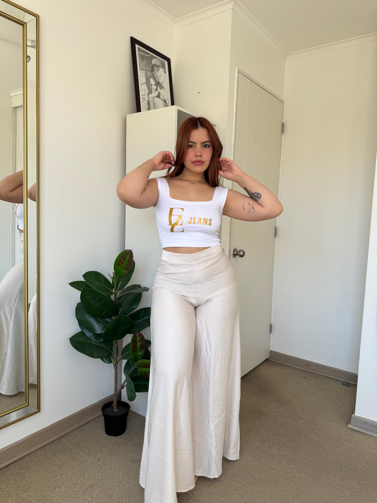 W4010 (Q3) | Pantalon Palazzo Satinado | HxH | Venta Por Mayor