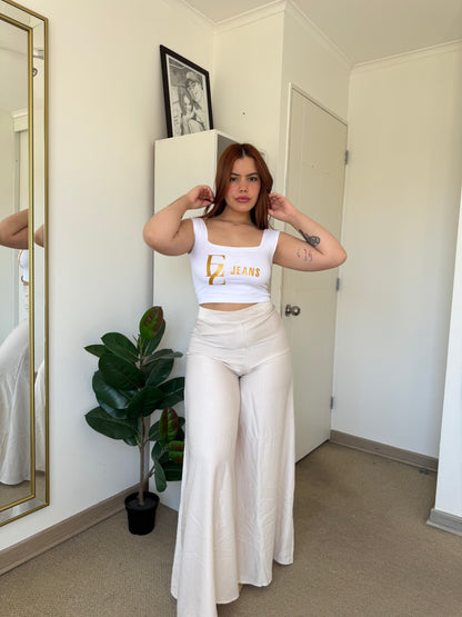 W4010 (Q3) | Pantalon Palazzo Satinado | HxH | Venta Por Mayor