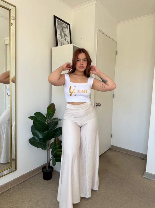 W4010 (Q3) | Pantalon Palazzo Satinado | HxH | Venta Por Mayor