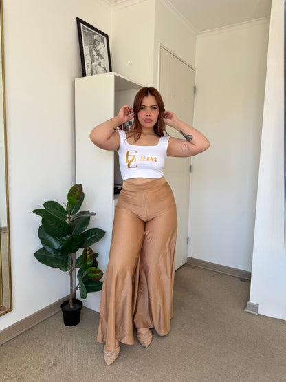 W4010 (Q3) | Pantalon Palazzo Satinado | HxH | Venta Por Mayor