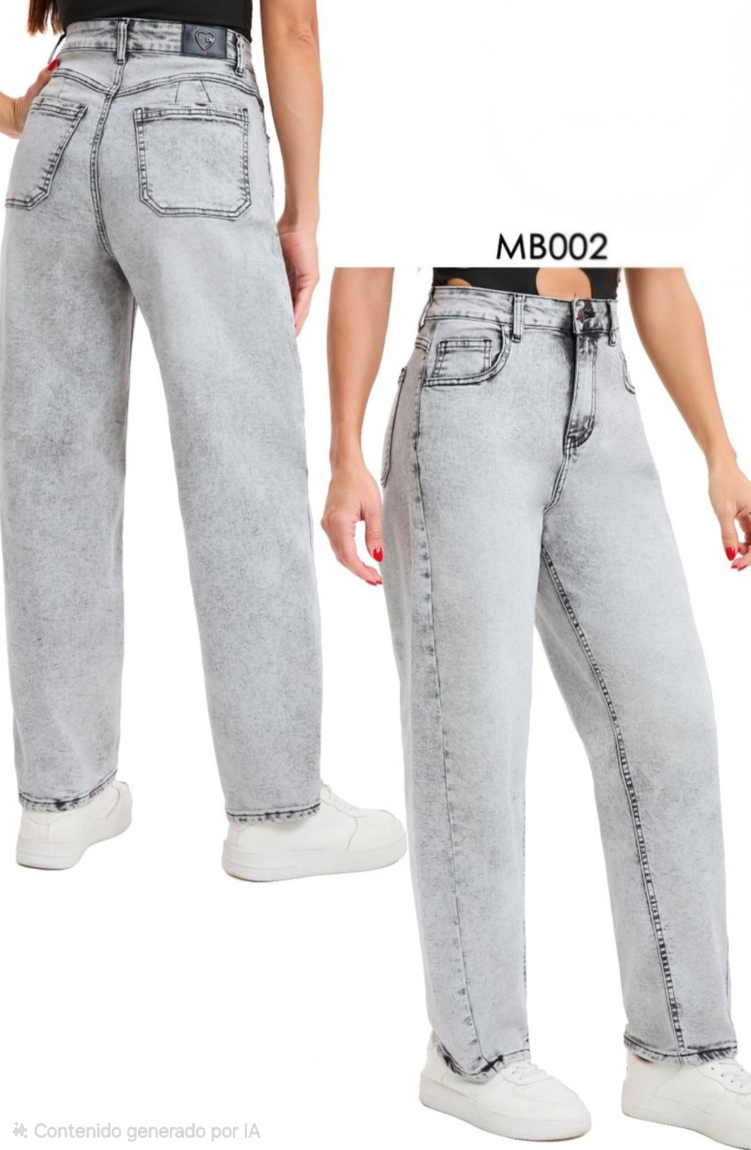 MB002 (N1) | Baggy Gris Jaspeado | Venta Por Mayor