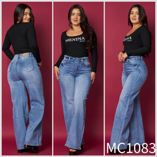 MC1083 (B2) | Wide Leg Azul Focalizado | Venta Por Mayor
