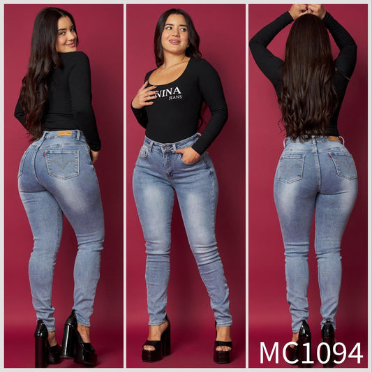 MC1094 (B6) | Skinny Celeste Focalizado | Venta Por Mayor