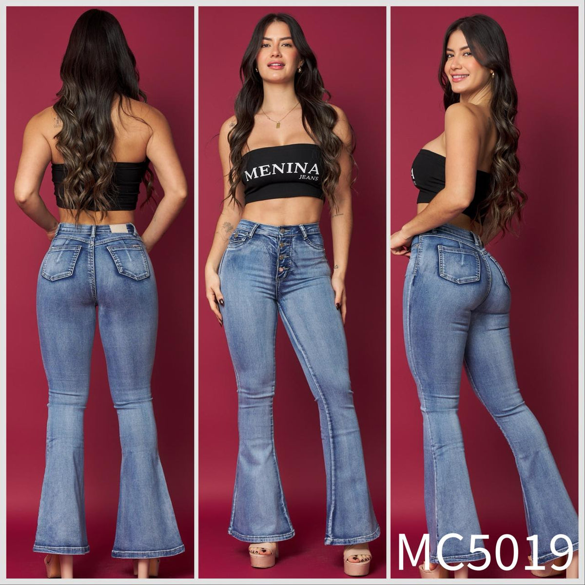 MC5019 (E6) | Flare 5 Botones Azul Focalizado | Venta Por Mayor