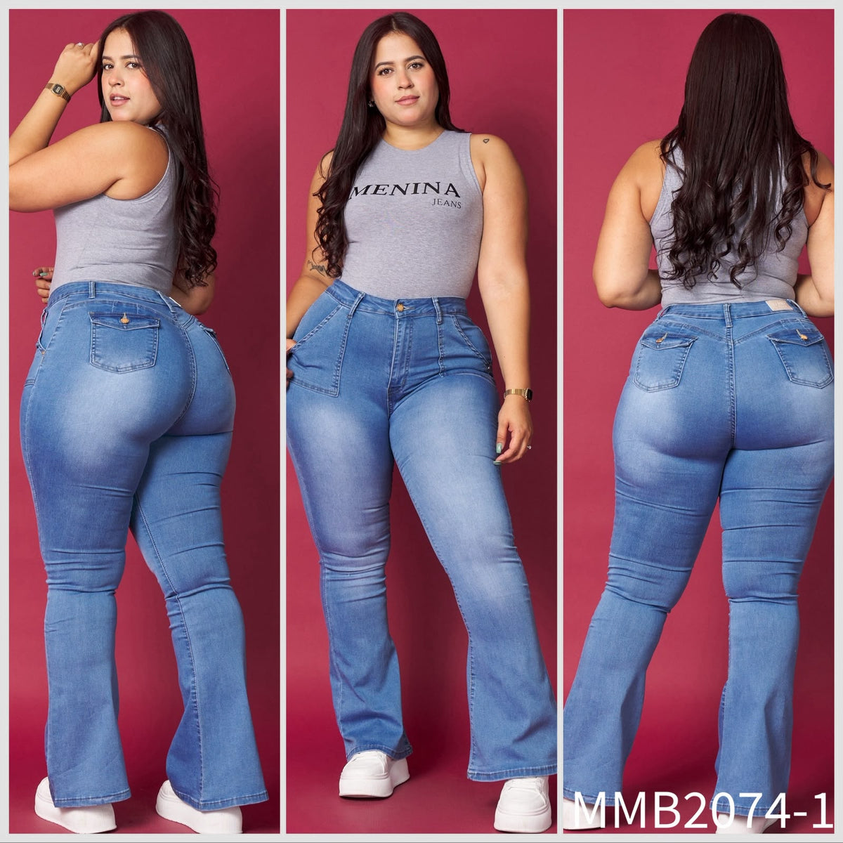 MMB2074-1 (K7) | Flare Azul Focalizado Bolsillo Con Tapa Extralinda | Venta Por Mayor