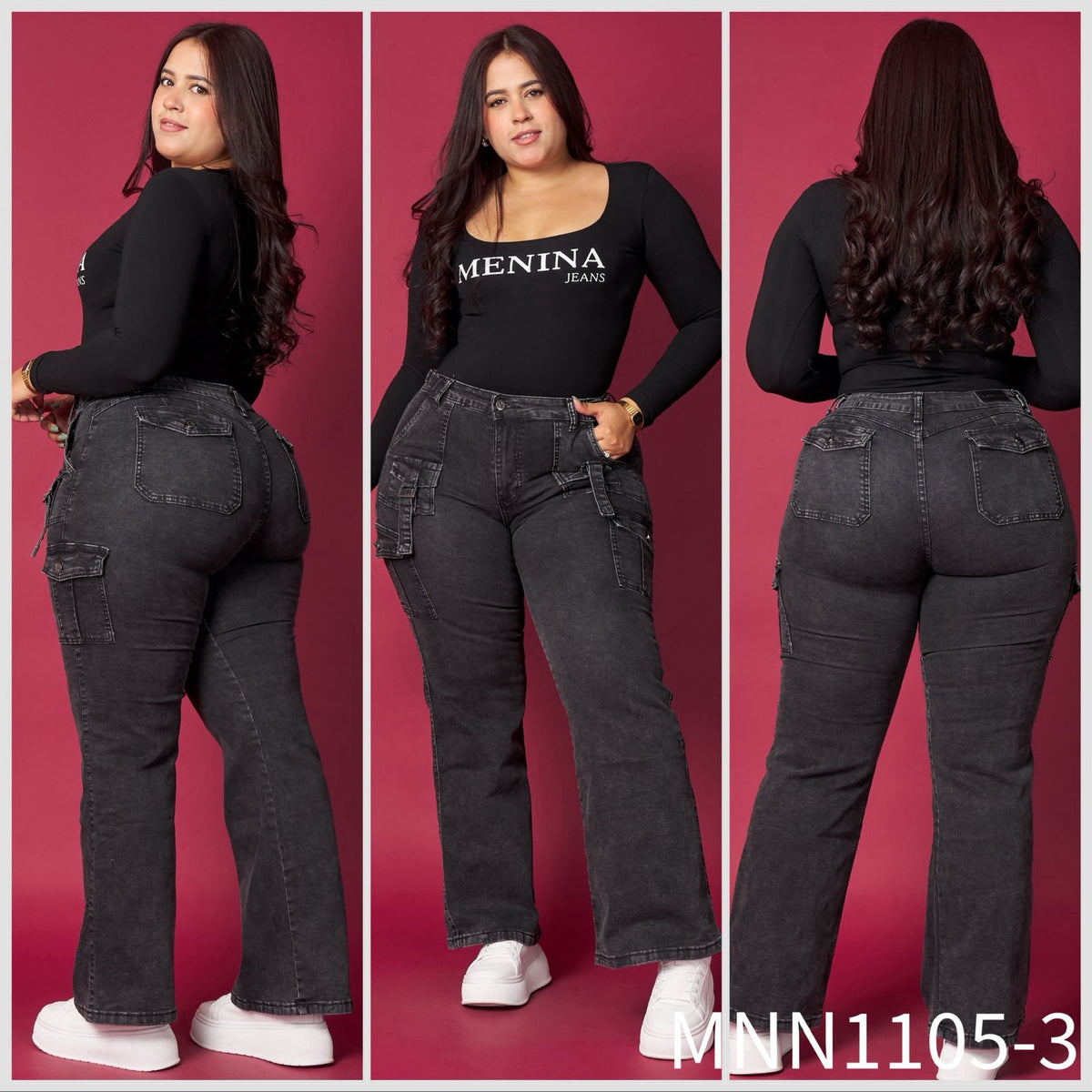 N1105-3 (K6) | Cargo Recto Grafito Bolsillo Con Tapa Extralinda | Venta Por Mayor
