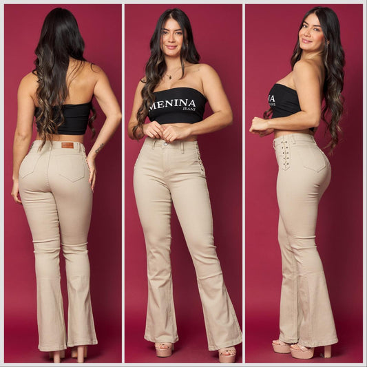 N2607-2 (U1) | Flare Trenzado Beige | Venta Por Mayor