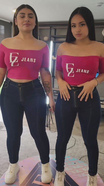 EZ1113 (D4) | Jeans Skinny Azul Oscuro Lineal | Moda Estroz | Venta Por Mayor (D4)