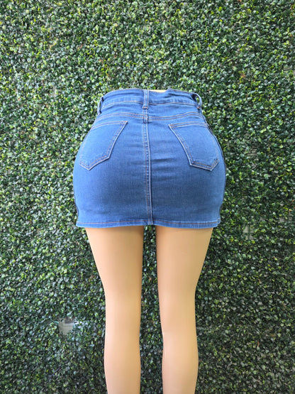 H604 Azul (Q6) | Falda Short Trenzada Azul | Venta Por Mayor